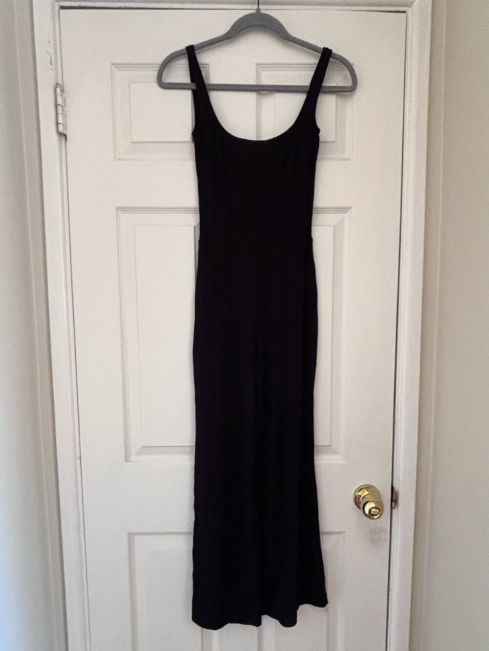 Reformation Rylee Scoop Back Jersey Stretch Knit Crop Black Jumpsuit Sz. XS NWOT - Picture 6 of 9